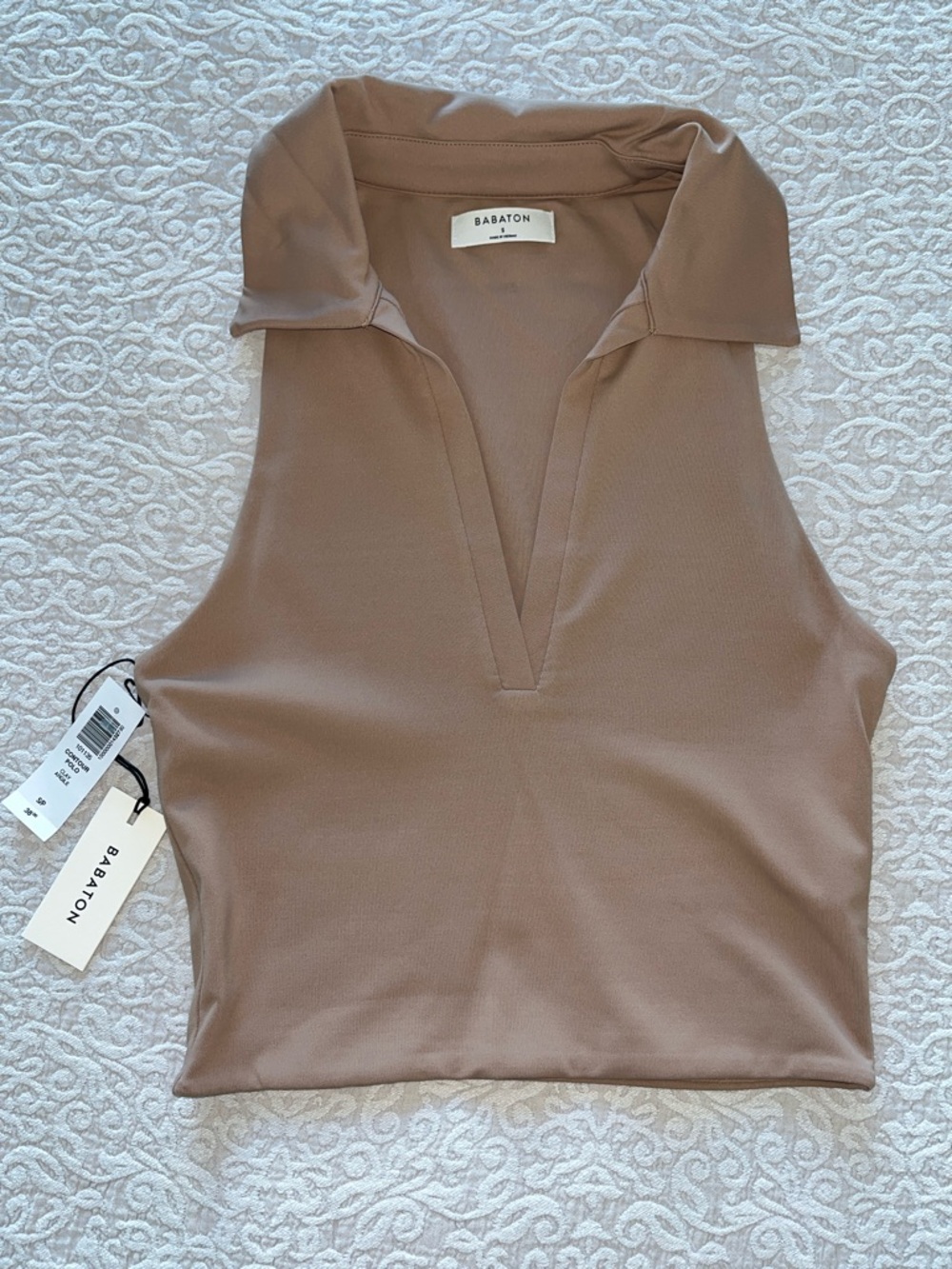 Babaton Sleeveless V-Neck Polo Tank